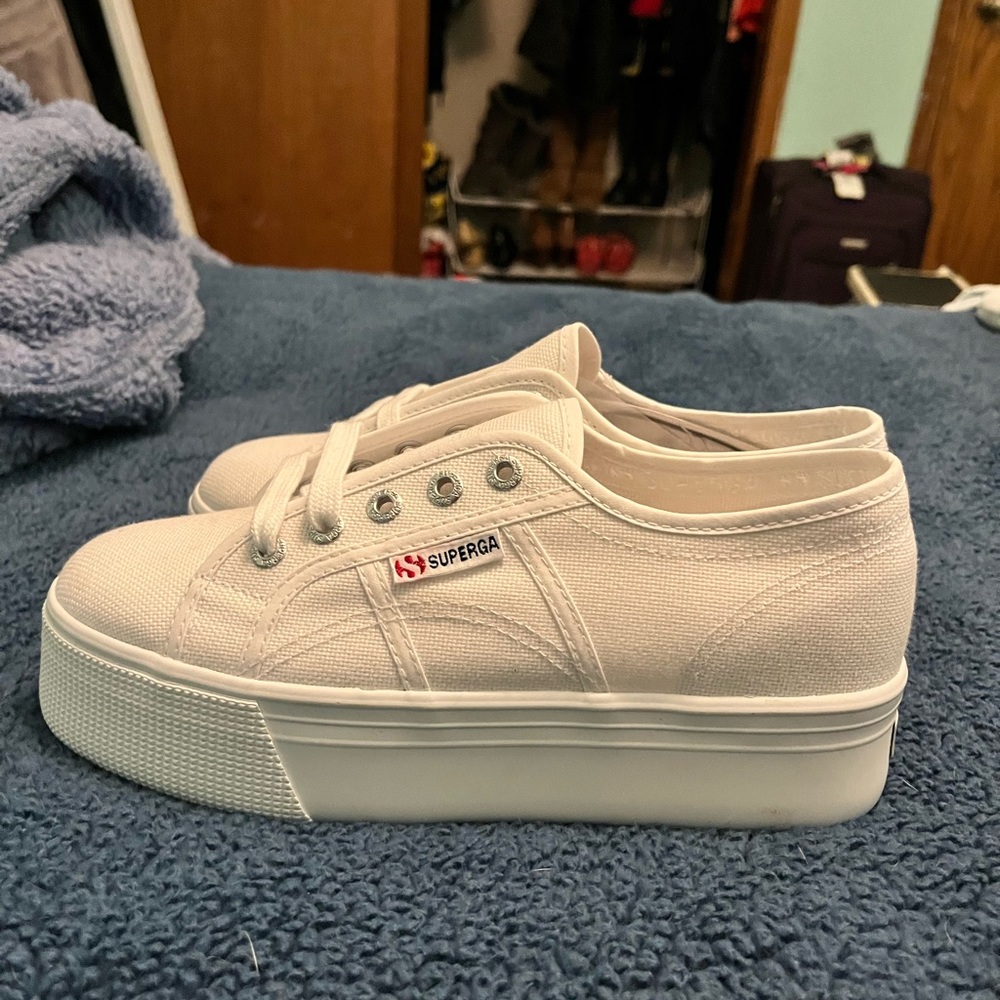 White Superga Platform size 38